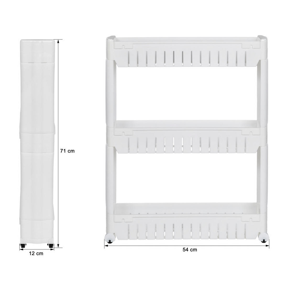 NISCHENREGAL Joe,54 x 12 x 71 cm,weiß - Weiß, Textil (12/71/54cm) - tectake