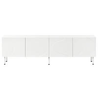 TV-SCHRANK Weiß 170/35/50 cm, 4 Türen, Push-to-Open, Metallfüße - Weiß, Holzwerkstoff (170/50/35cm) - PANGIVO