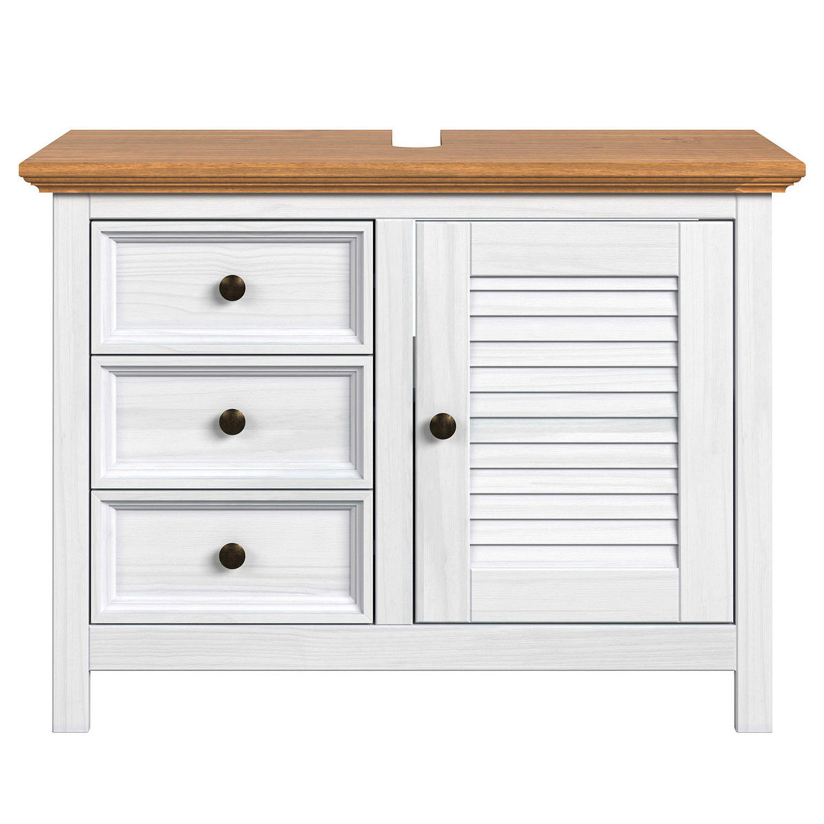 WASCHBECKENUNTERSCHRANK - Kiefer - Kieferfarben, Holz (86/63/35cm) - home24