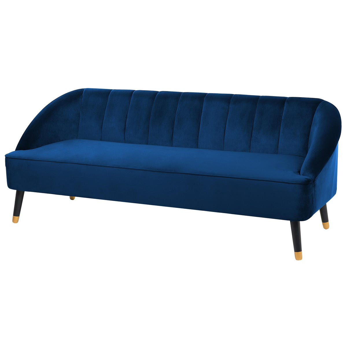 3-SITZER-SOFA Samtstoff Kobaltblau Alsvag - Hellblau, Textil (191/73/73cm) - Beliani