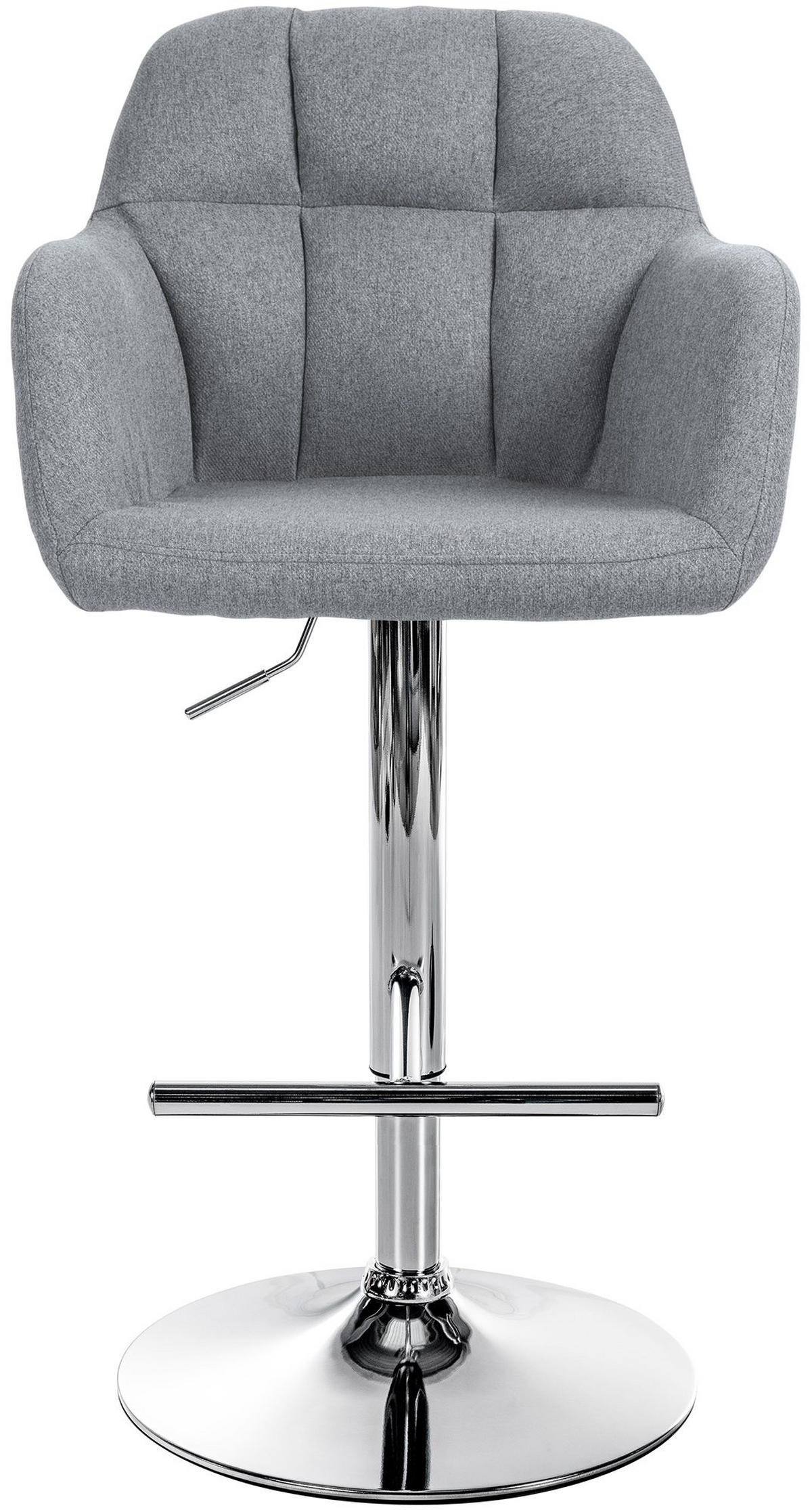 BARHOCKER Stoff grau - Chromfarben/Grau, Textil (57/97/59cm) - CLP