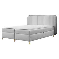 BOXBETT Fandy - Goldfarben/Hellgrau, Holz/Textil (140/200cm) - MIRJAN24
