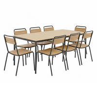 GARTENSET 9-tlg., Grau - Grau, Holzwerkstoff - Oviala