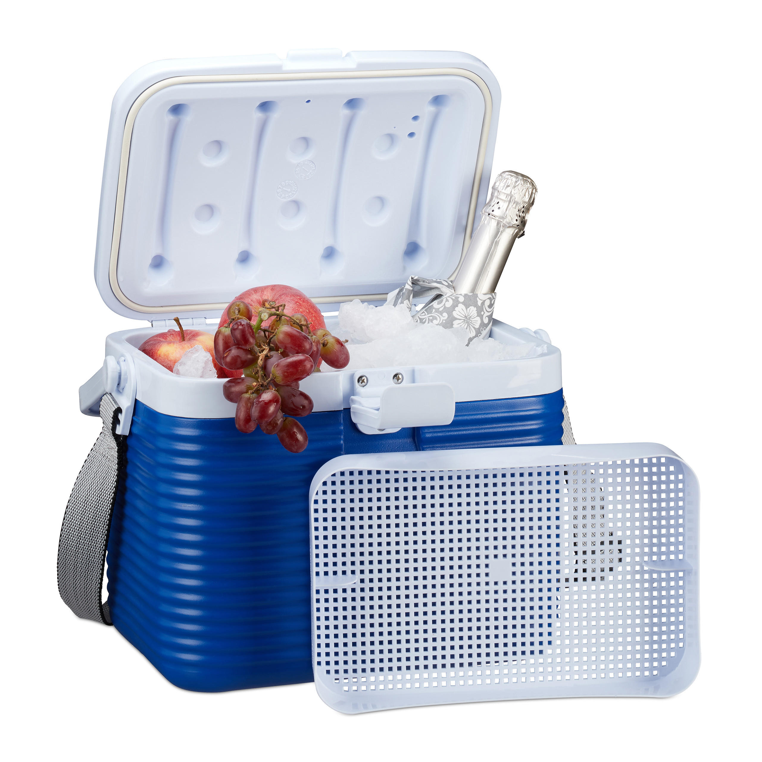 KYLBOX vit blå 8 l axelrem - Multicolor, Plast (31/34cm) - Relaxdays
