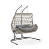 HÄNGESESSEL mit Gestell Rattan Cunda - Weiß, Metall (90/214/173cm) - Gowoll