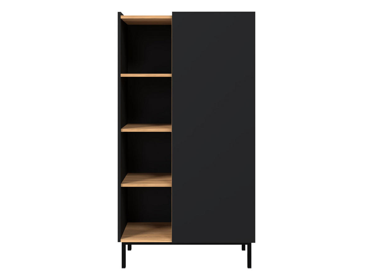 REGAL System 77 - Schwarz, Holzwerkstoff/Metall (74/140/44cm) - MIRJAN24