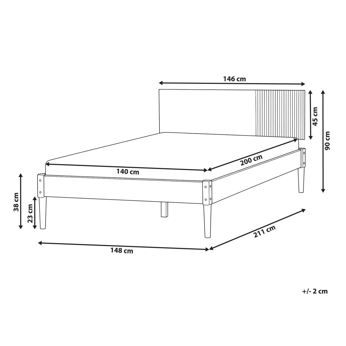 BETT mit Lattenrost 140/200 Kiefernholz Hellbraun Flavignac - Hellbraun/Braun, Holz (140/200cm) - Beliani
