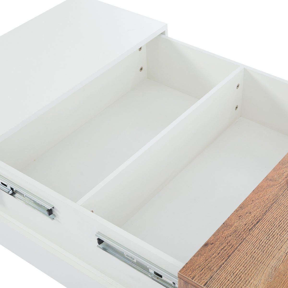 COUCHTISCH DE-191 Ausziehbar Weiß - Weiß, Holzwerkstoff (70/70/39cm) - ComfortXL