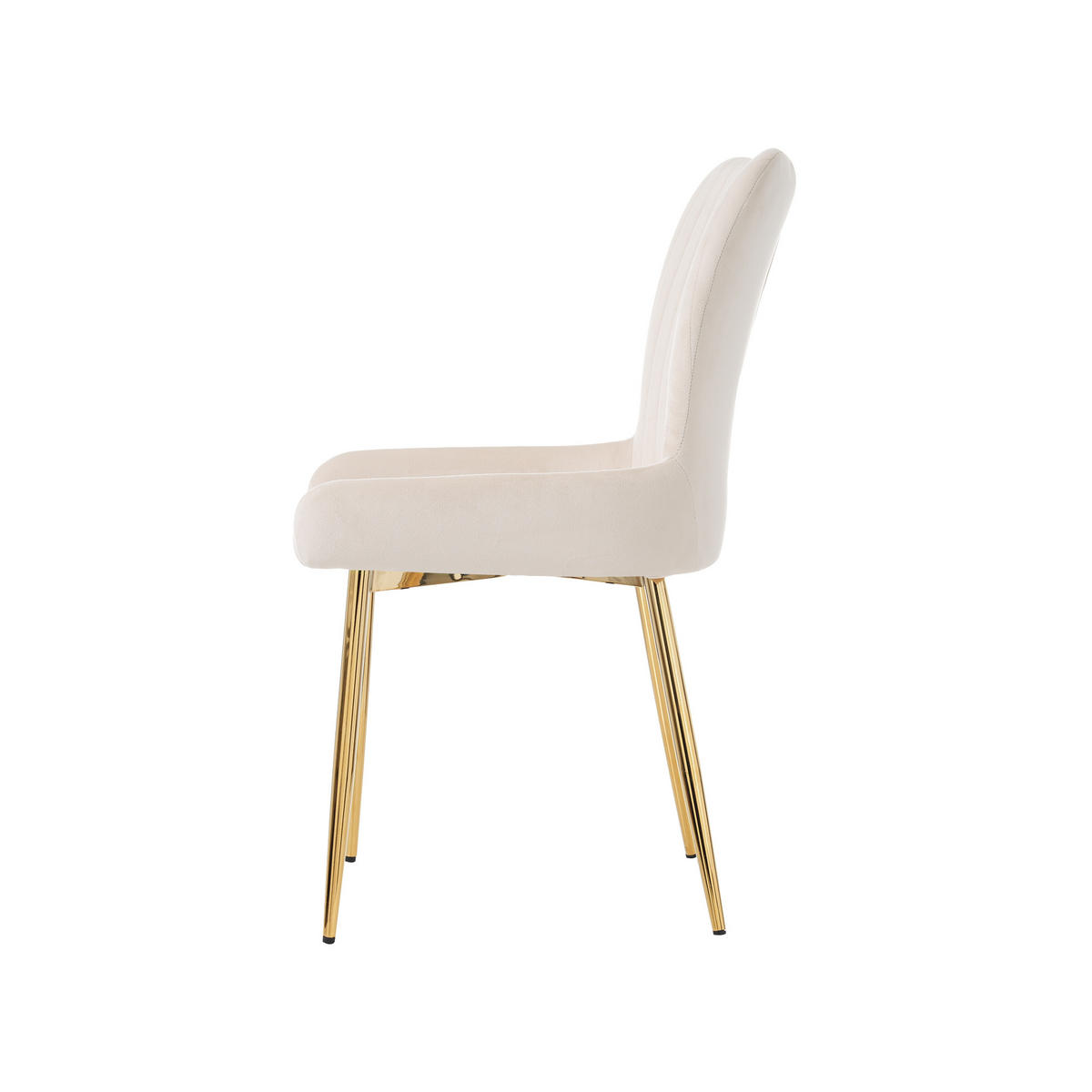 ESSZIMMERSTÜHLE 6er-Set Samt Gold Metall Beige - Beige/Goldfarben, Textil (47/85/58cm) - FLIEKS