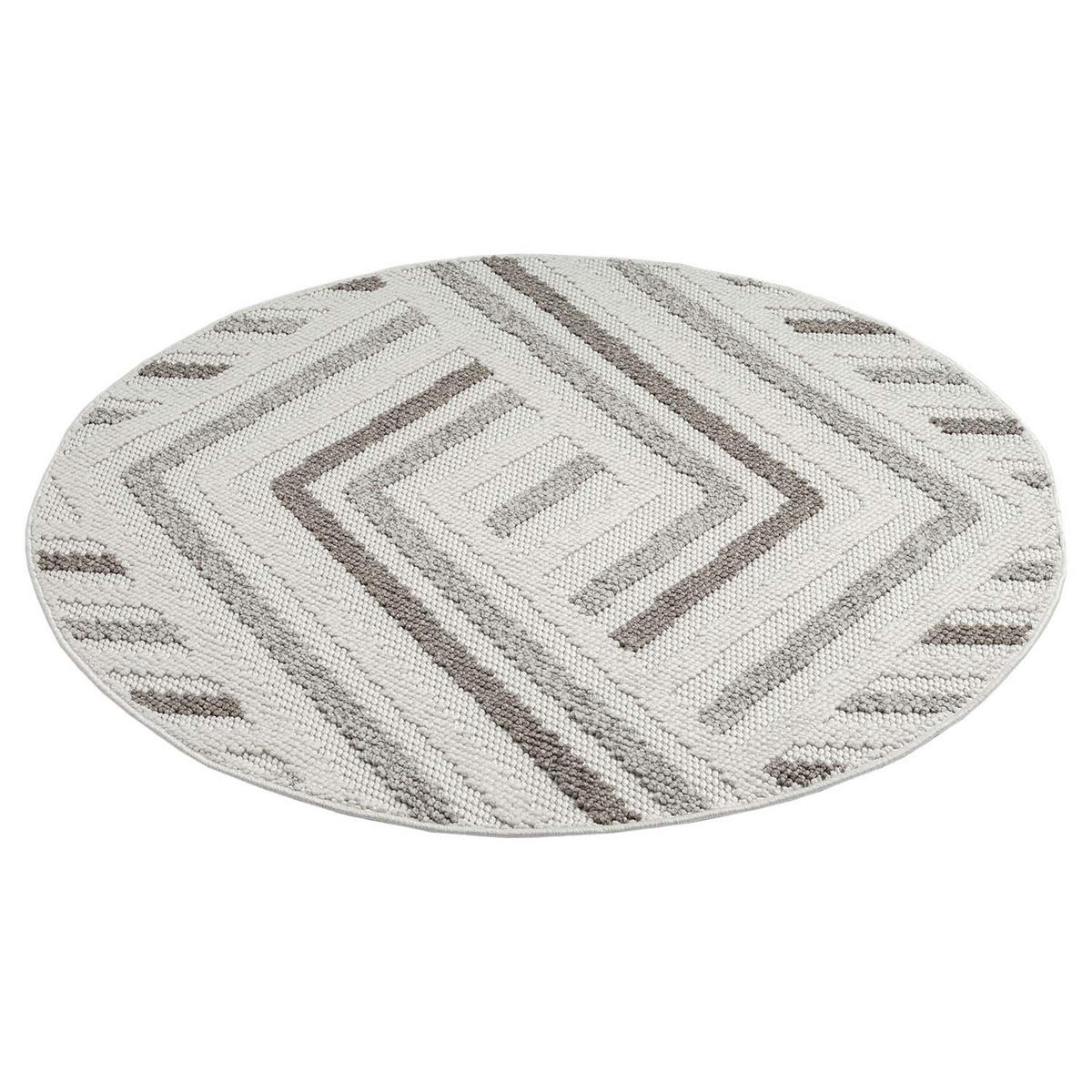 KURZFLOR-TEPPICH Lindo 7590 Creme 160x160 cm Rund - Beige/Creme, Textil (160/160cm) - carpet city