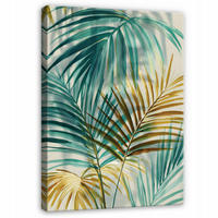 LEINWANDBILD Blätter Abstrakt Grün 70x100 cm - Multicolor, Holzwerkstoff (70/100cm) - Wallarena