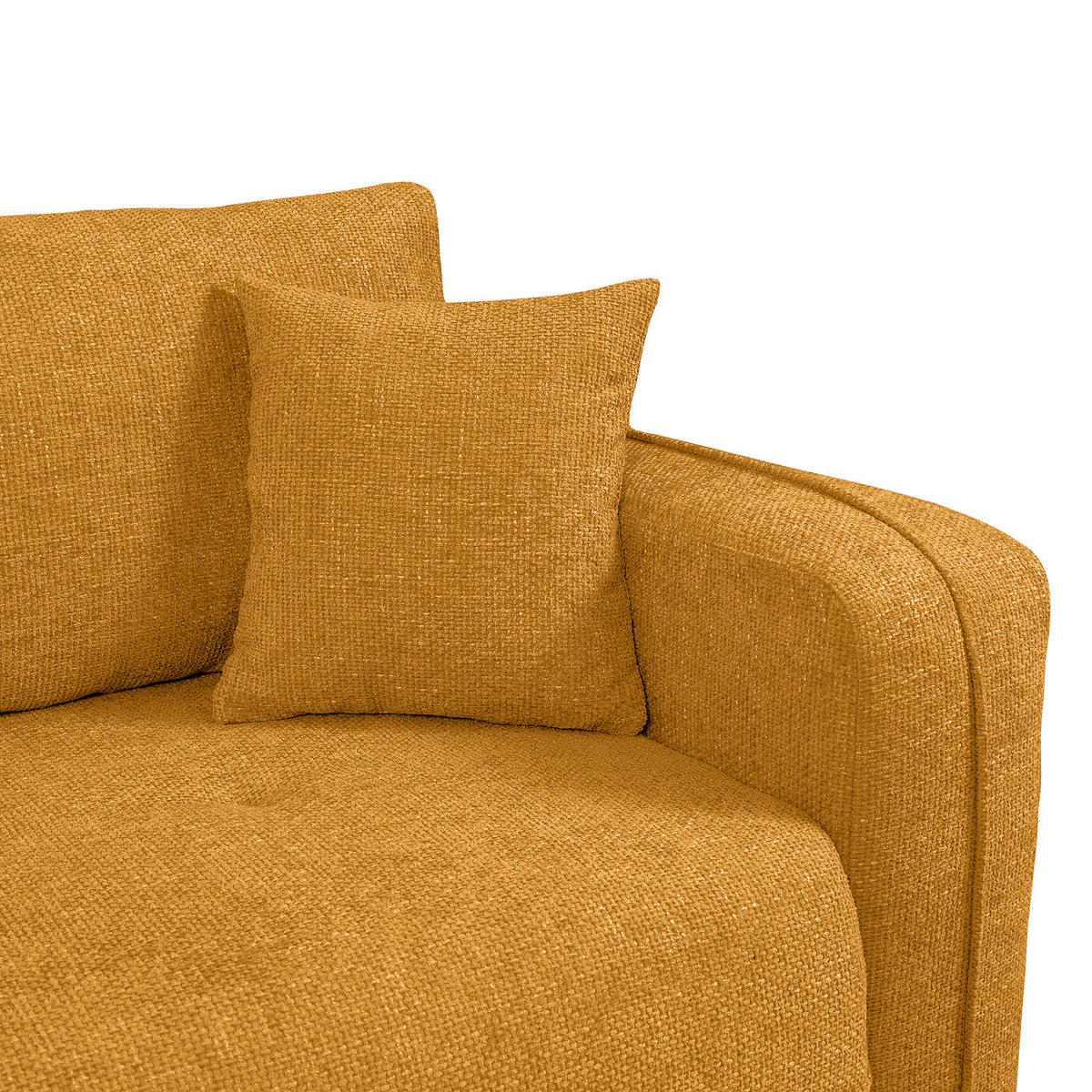 ECKSOFA mit Schlaffunktion - 244 cm - Gelb/Schwarz, Kunststoff/Textil (244/145cm) - home24