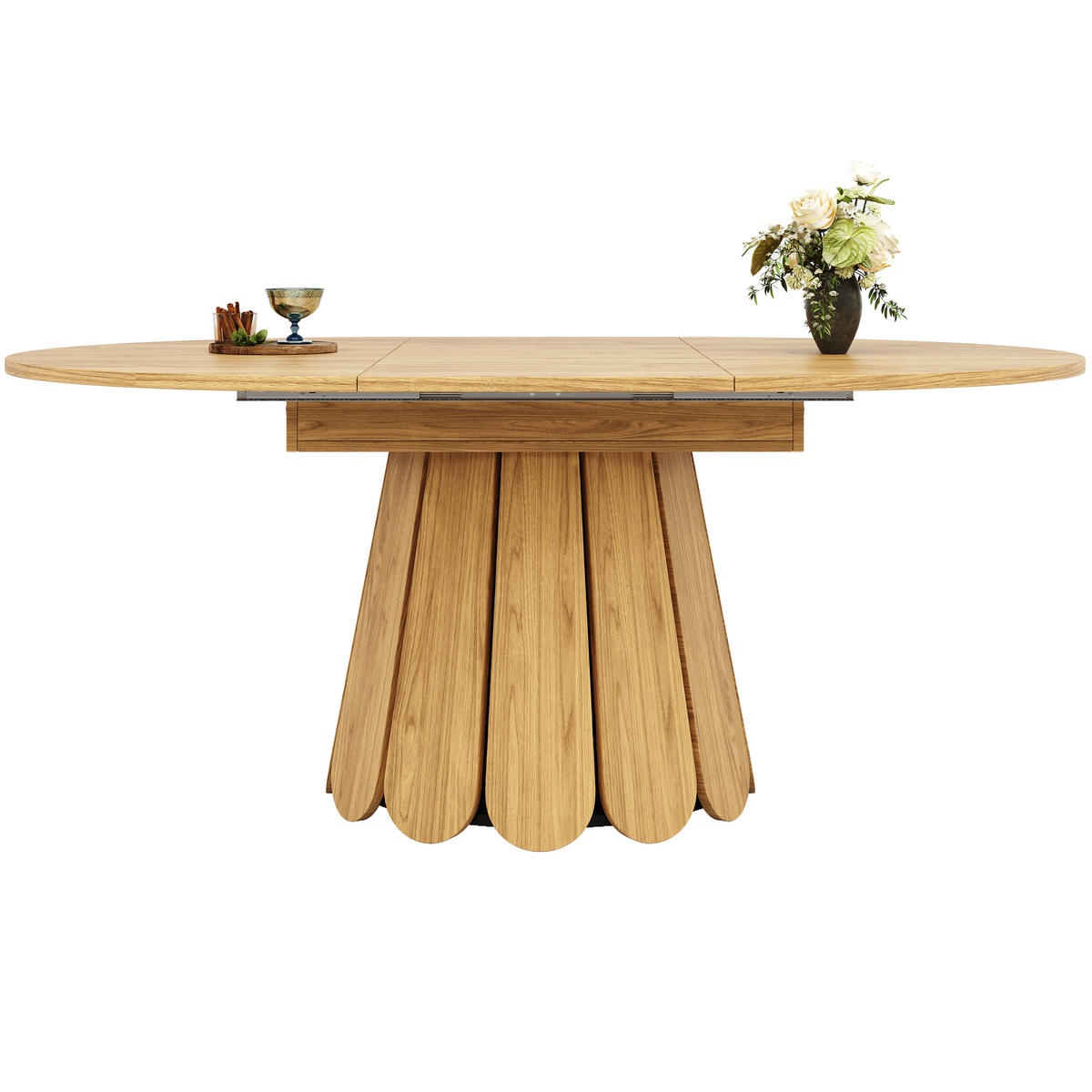 ESSTISCH ausziehbar 118-158 cm Vintage Holzoptik - Eichefarben/Beige, Holzwerkstoff (118/118/76cm) - Urban Meuble