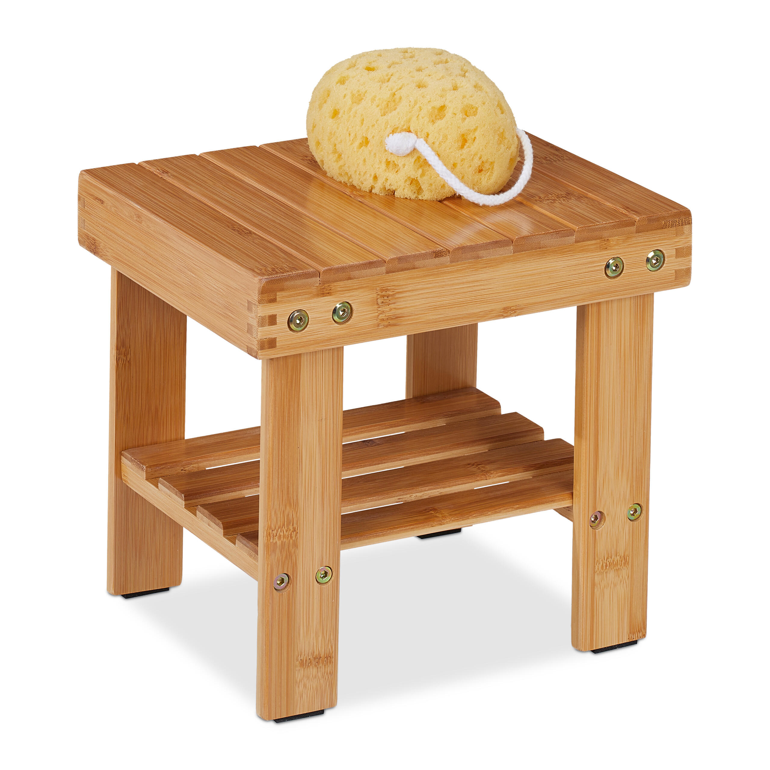 TABURET Natural bambus cu raft 26 cm