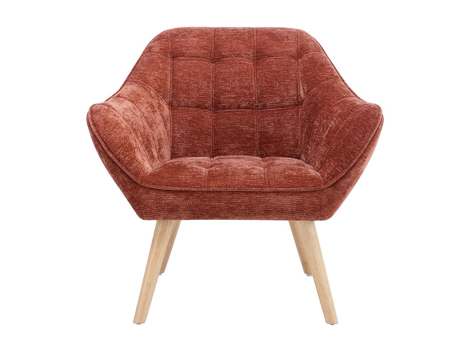 SESSEL mit gerader Rückenlehne - 1 Person - Stoff - Terracotta - - Terracotta, Textil (82/77/73cm) - Vente-Unique