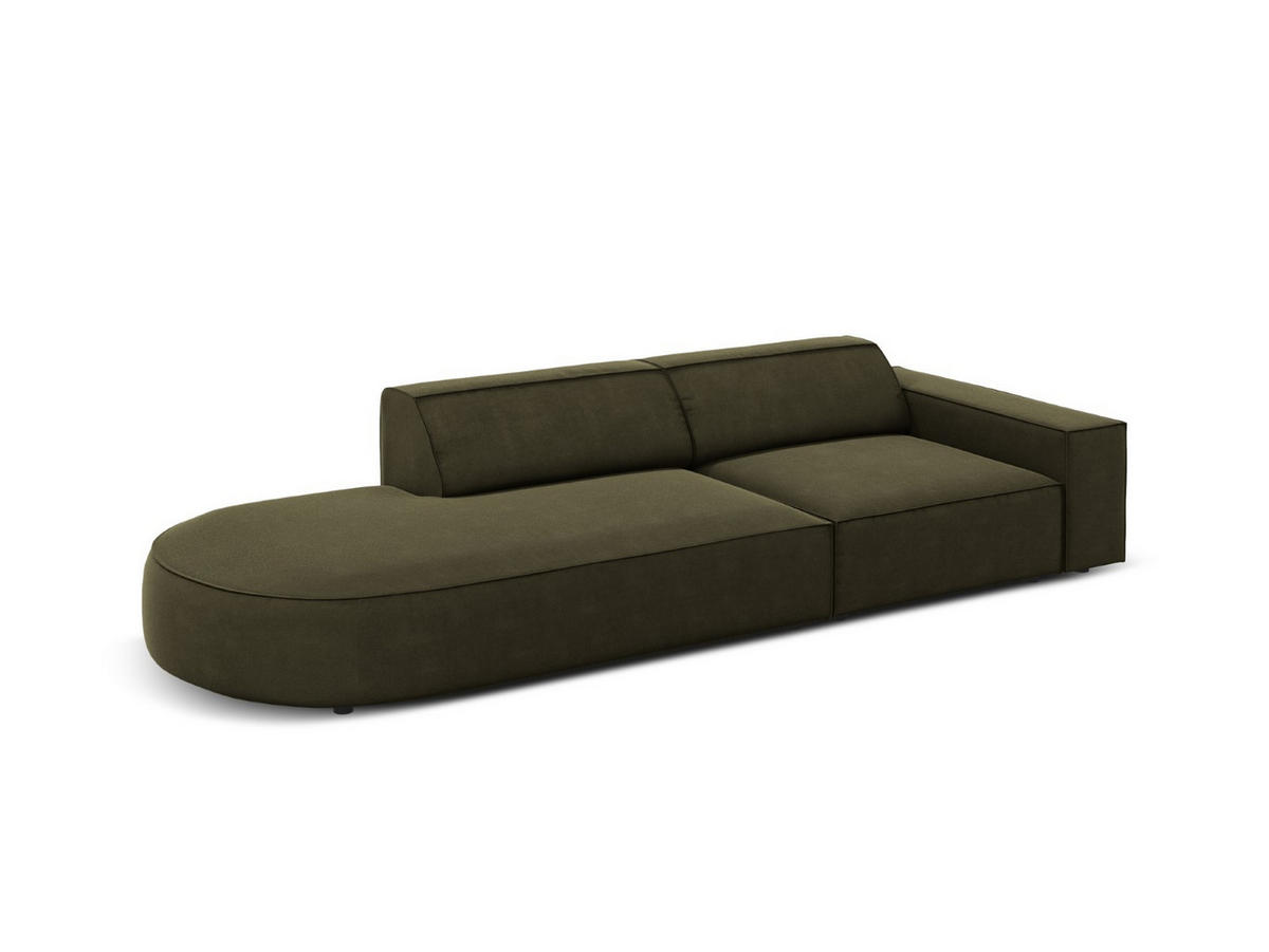 LINKES-SOFA Jodie aus Samt grün 3 Sitzplätze - Grün, Textil (262/70/102cm) - Micadoni