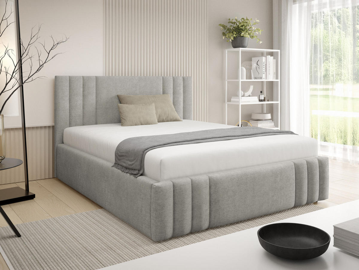 POLSTERBETT Ribo - Greige, Holz/Textil (180/200cm) - MIRJAN24