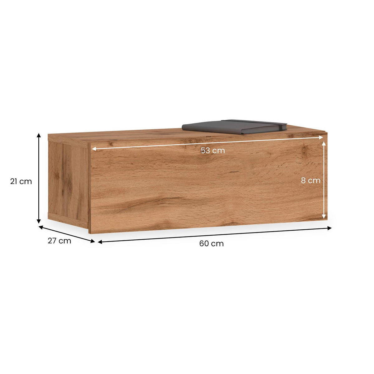 HÄNGENDER NACHTTISCH NANI Wotan Eiche - Eiche Wotan, Holzwerkstoff (60/21/27cm) - IDIMEX