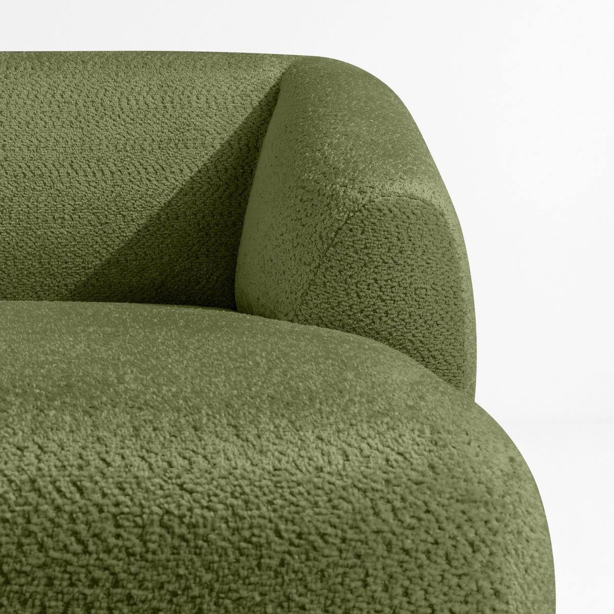 ECKSOFA RECHTS VIRA, Oliv, Chenille - Schwarz/Olivgrün, Holz/Holzwerkstoff (300/160cm) - KONSIMO®