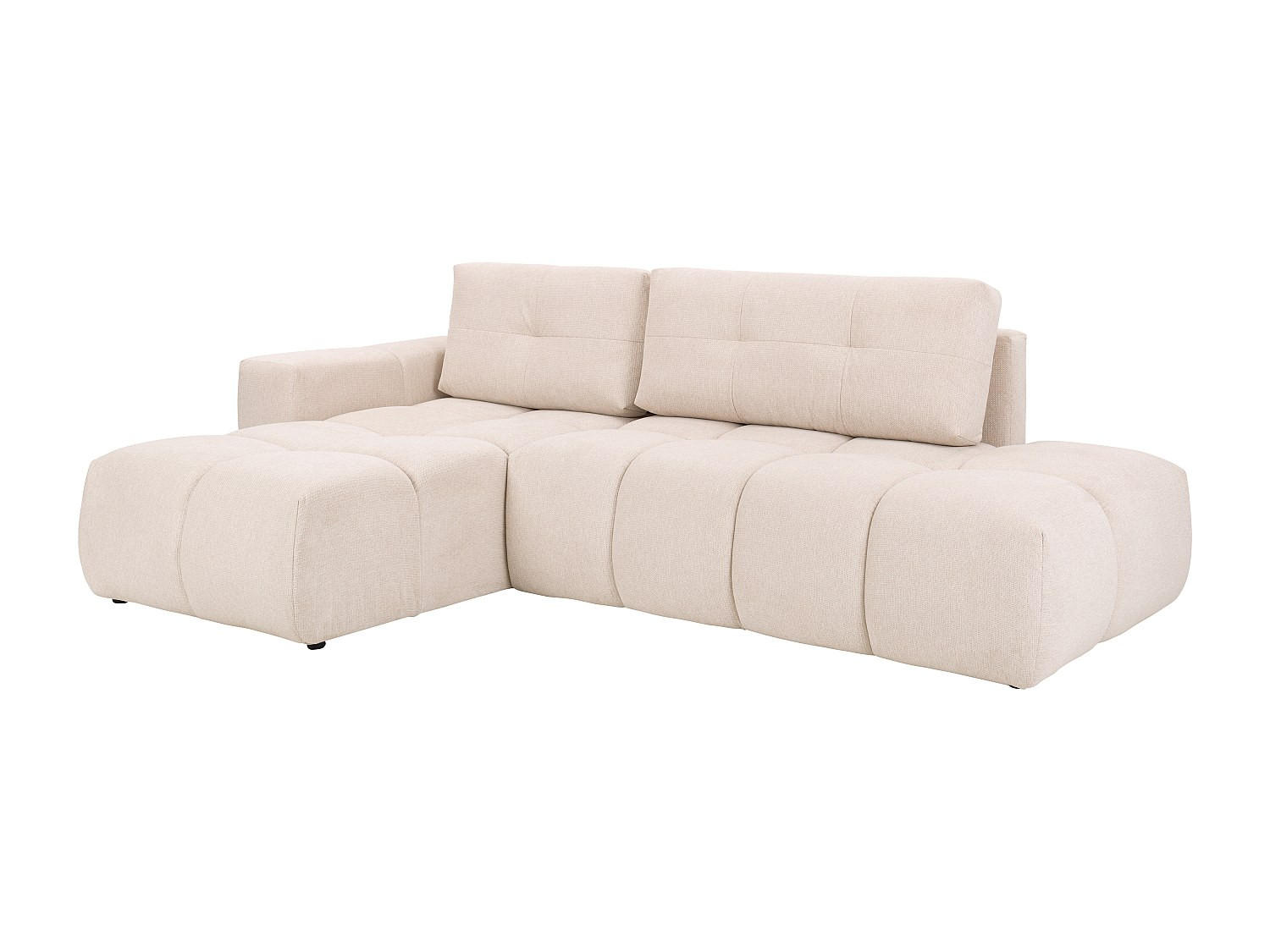ECKSOFA mit Schlaffunktion - Ecke links - Stoff - Beige - TRIMALDI - Beige, Textil (294/182cm) - Vente-Unique
