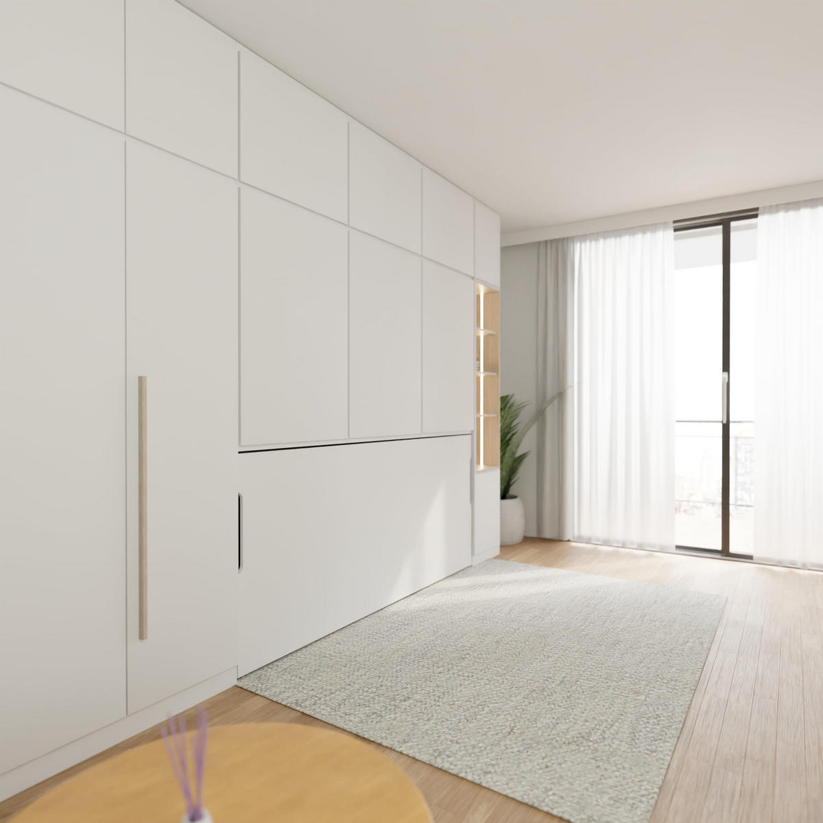 SCHRANKBETT Morphy Einbaubares 190x90 Horizontal - Weiß, Holz/Metall (190/90cm) - WallBedKing