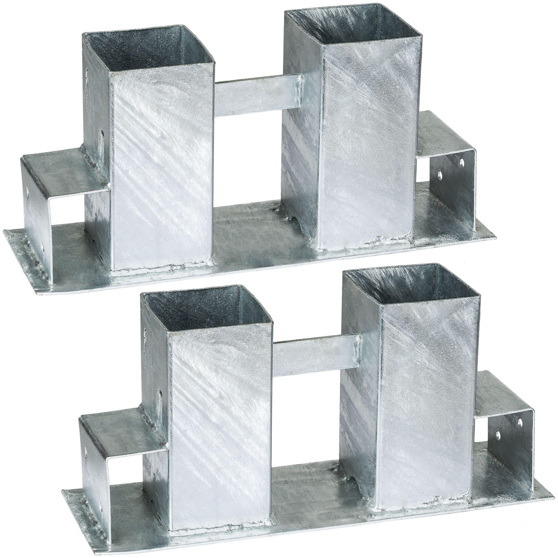 HOLZSTAPELHILFE 2er Set, für Innen und Außen,silber - Silberfarben, Metall (10/15/34cm) - tectake