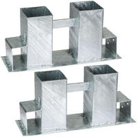 HOLZSTAPELHILFE 2er Set, für Innen und Außen,silber - Silberfarben, Metall (10/15/34cm) - tectake