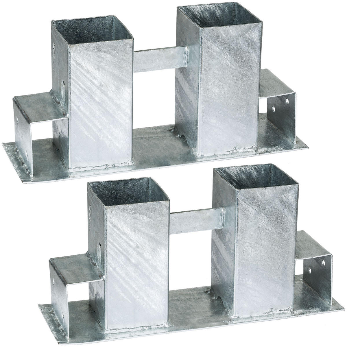 HOLZSTAPELHILFE 2er Set, für Innen und Außen,silber - Silberfarben, Metall (10/15/34cm) - tectake