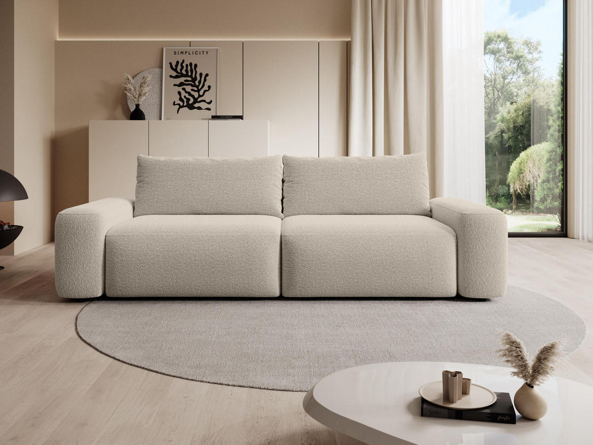 SOFA LOOP Beige 257x105x87 cm - Beige, Textil (257/87/105cm) - FURNLUX