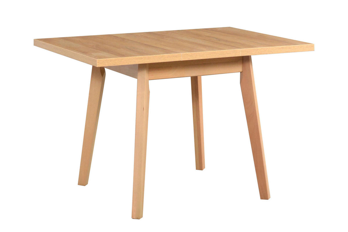 ESSTISCH Oslo 1 L, 80-110/80 cm,grandson - Birkefarben, Holz (80/80/75cm) - Leaf Design
