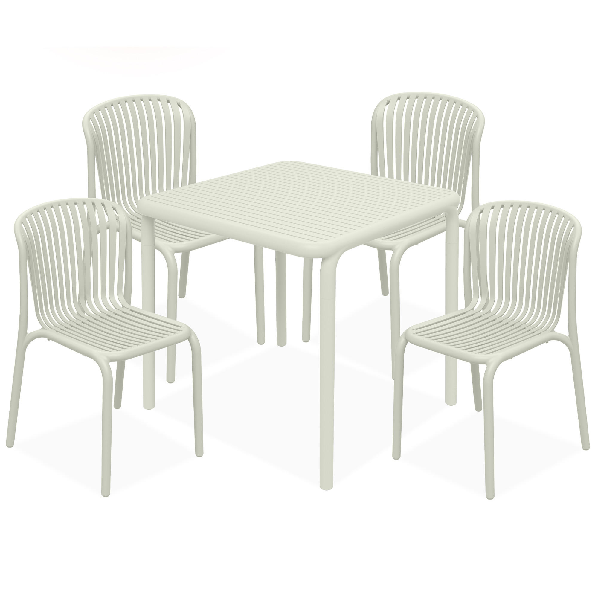 GARTEN ESSGRUPPE FICCARI, Gartenmöbel-Set 5-tlg, Beige - Beige, Kunststoff - KONSIMO®