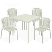 GARTEN ESSGRUPPE FICCARI, Gartenmöbel-Set 5-tlg, Beige - Beige, Kunststoff - KONSIMO®