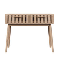 BEISTELLTISCH Massivholz natur, 2 Schubladen, offenes Fach, modern - Naturfarben, Holz (35/100/80cm) - EuroLiving