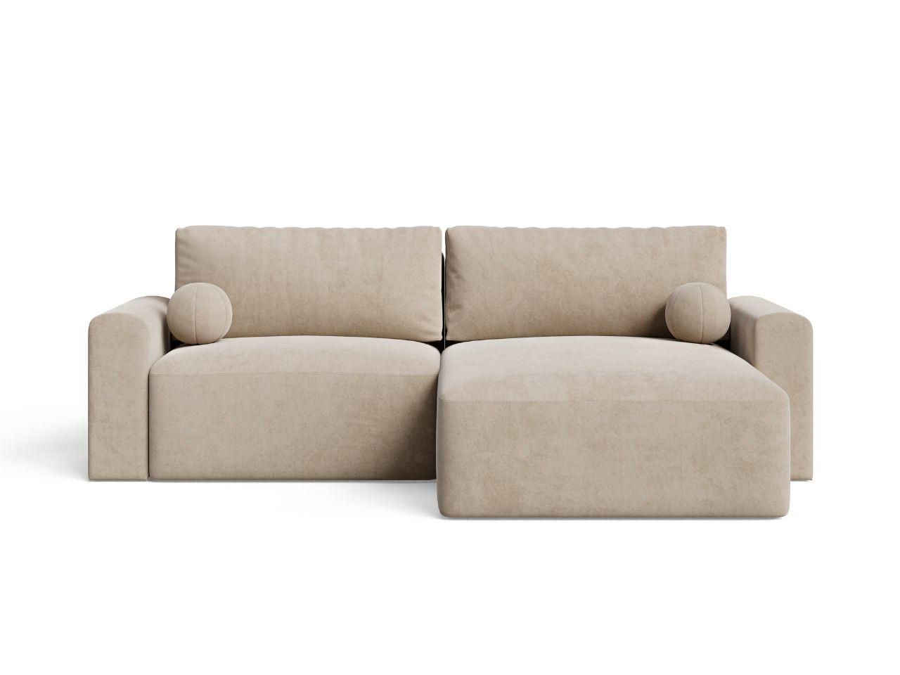 ECKSOFA Aurora Beige - Beige, Holz/Textil (259/145cm) - Graingold