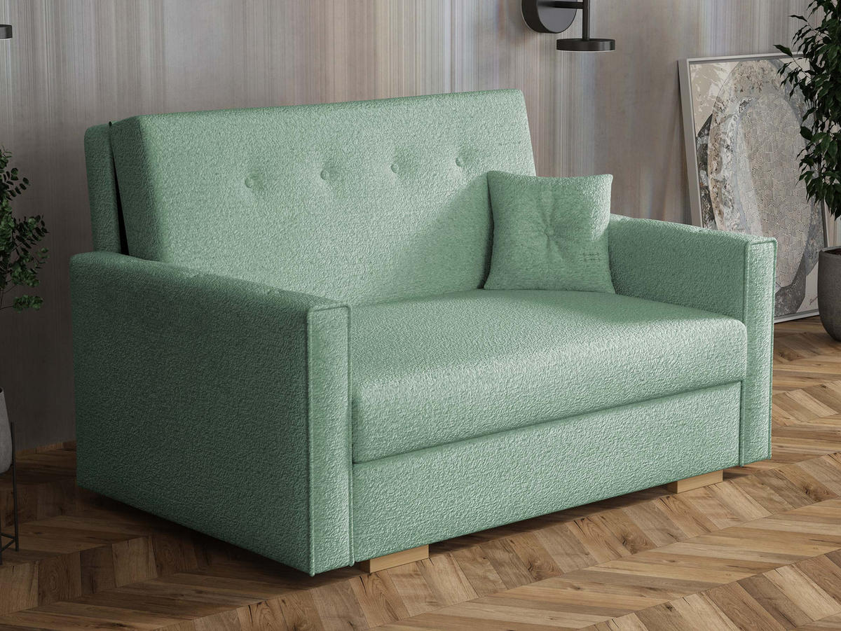 SCHLAFSOFA Viva Sonic II - Türkis/Schwarz, Holz/Textil (133/85/100cm) - MIRJAN24