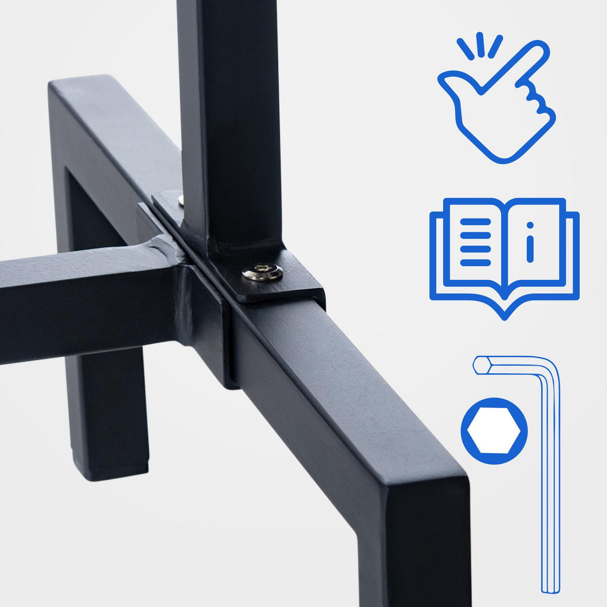KLEIDERSTÄNDER 120x38x120-schwarz-Metall - Schwarz, Metall (120/120/38cm) - CLP