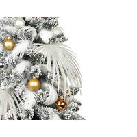 WEIHNACHTSBAUM künstlicher 60 cm mit LED-Beleuchtung, POLAR GOLD, mit 41 Weihnachtsbaumschmuck, Pflanztopf mit Jutesack - Silberfarben/Goldfarben, Kunststoff/Stein (40/60cm) - LAALU