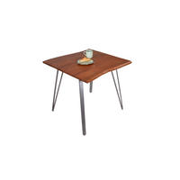 ESSTISCH CELIA - Silberfarben/Braun, Holz/Metall (90/90/77cm) - SAM
