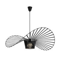 HÄNGELEUCHTE Strohhut 100/100/150 cm - Schwarz, Metall (100/100/150cm) - Nettlife