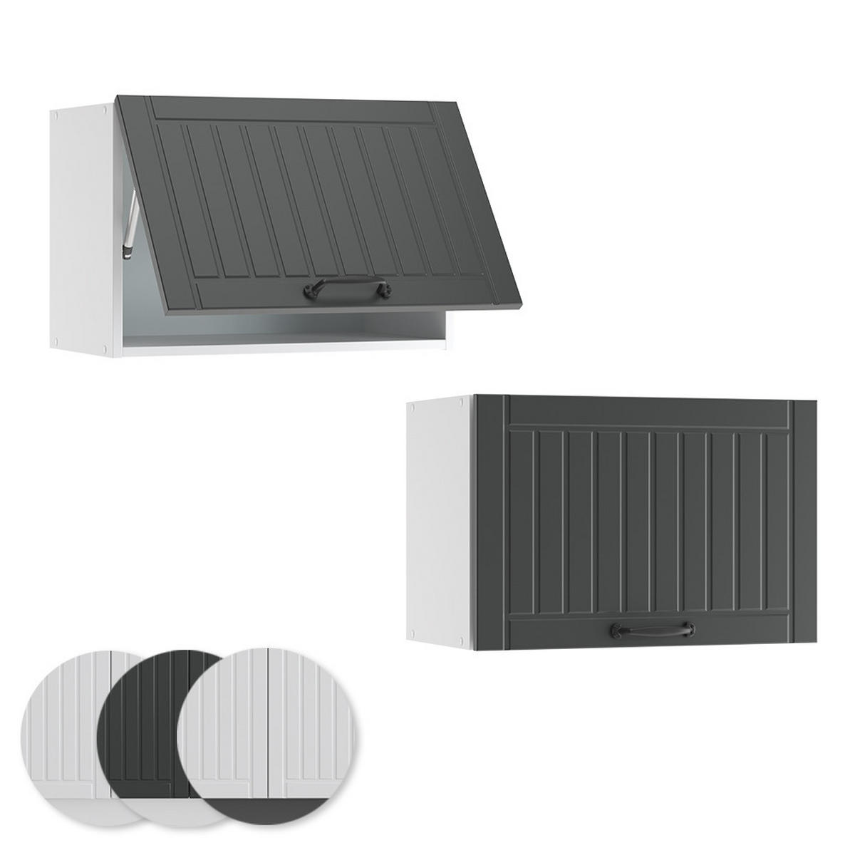 HÄNGESCHRANK Fame-Line Anthrazit Landhaus 60 cm Flach - Anthrazit/Weiß, Holzwerkstoff (60/40/34.1cm) - Vicco