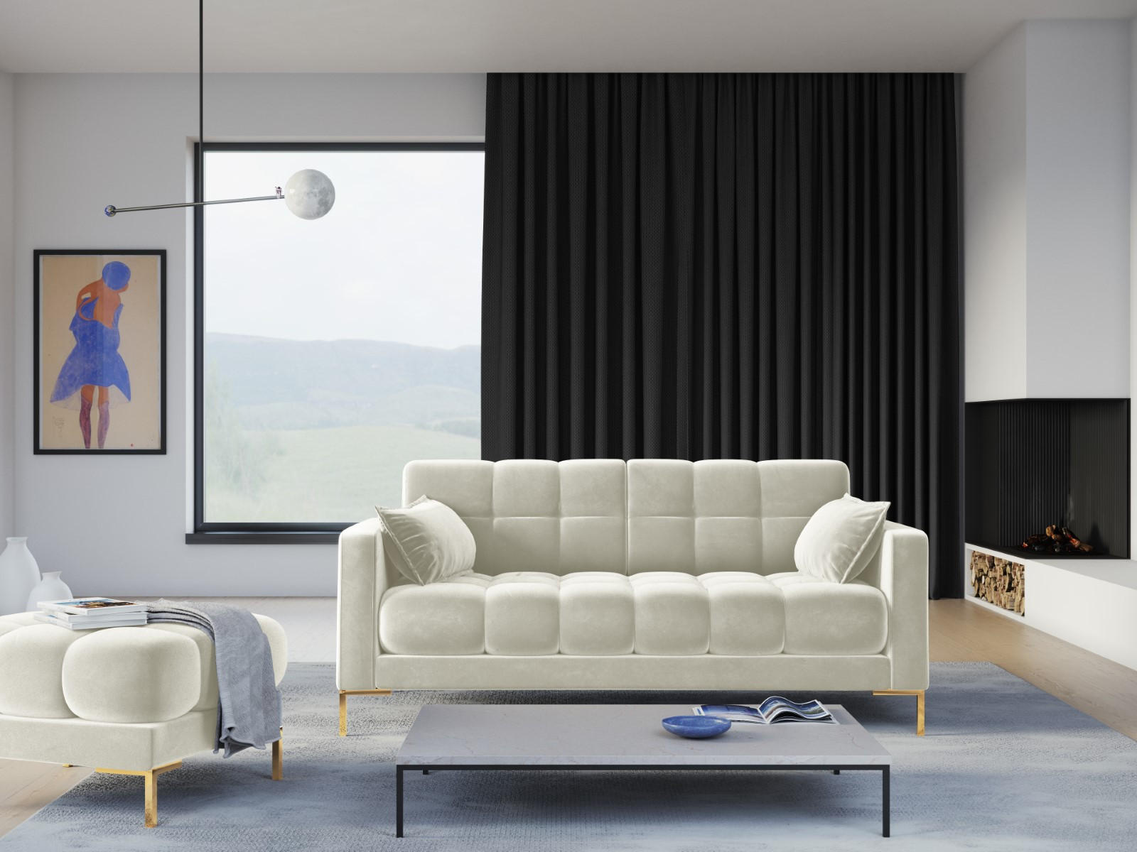Thumbnail - Micadoni Sofa, Creme, Textil, 2-Sitzer, 92x75x152 cm, Hergestellt in Europa, Oeko-Tex®, Wohnzimmer, Sofas & Couches, Sof...
