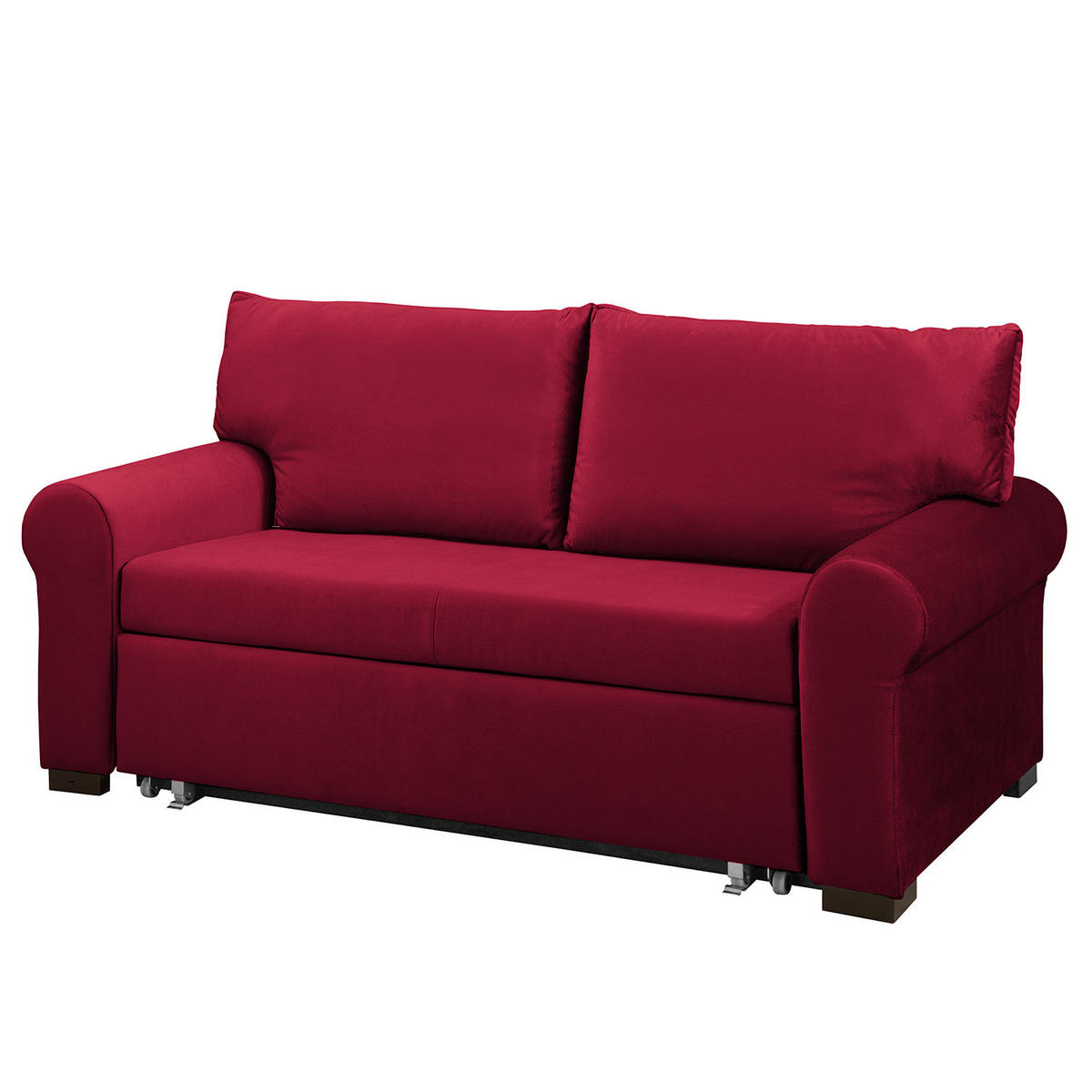 SCHLAFSOFA - Transparent/Rot, Birkenholz/Textil (165/95/90cm) - home24