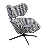 DREHSESSEL Schwarz und weiß 85/95/98 cm - Schwarz, Textil/Metall (85/98/95cm) - ANGEL CERDA
