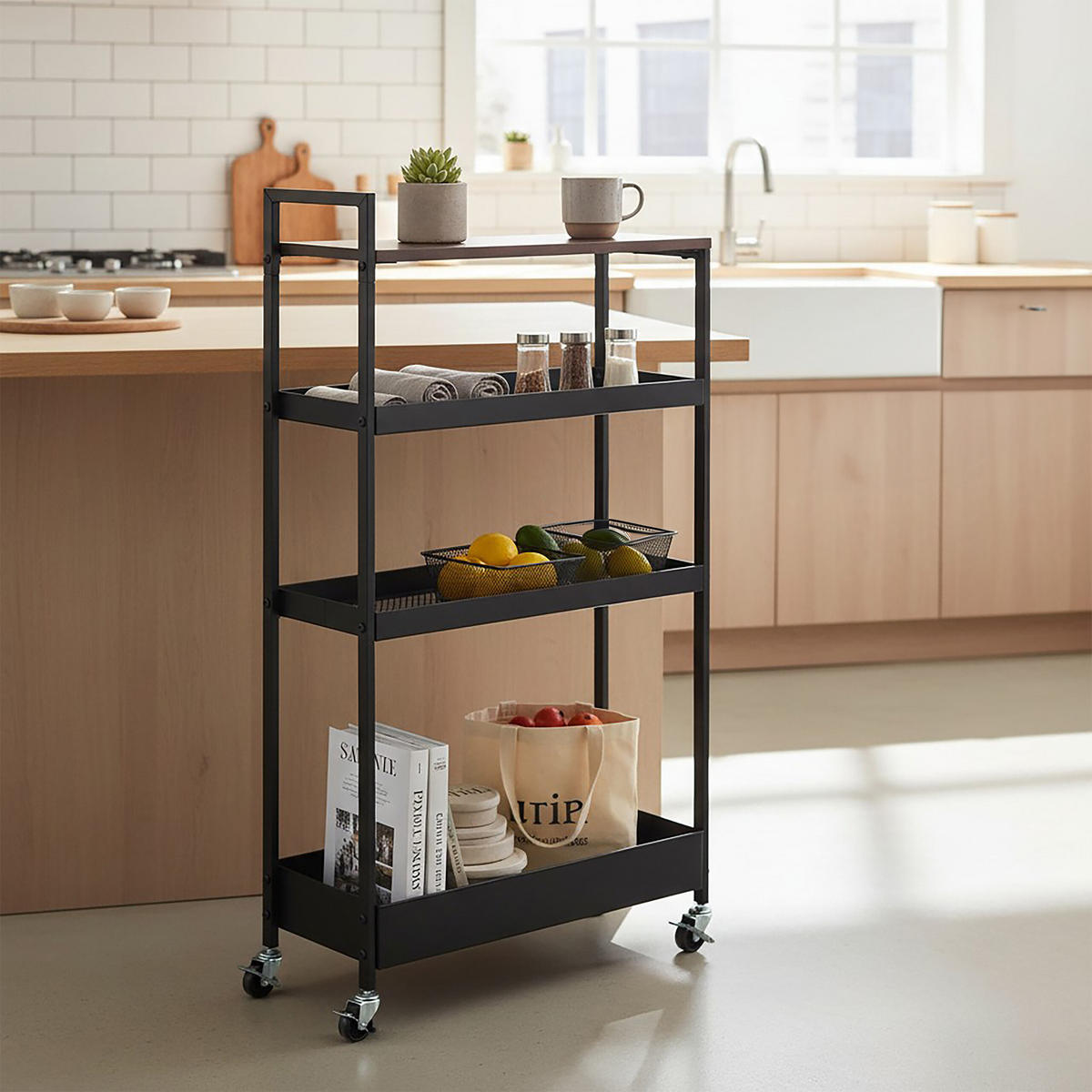 NISCHENWAGEN - Multicolor, Holzwerkstoff/Metall (20/98/50cm) - Relaxdays