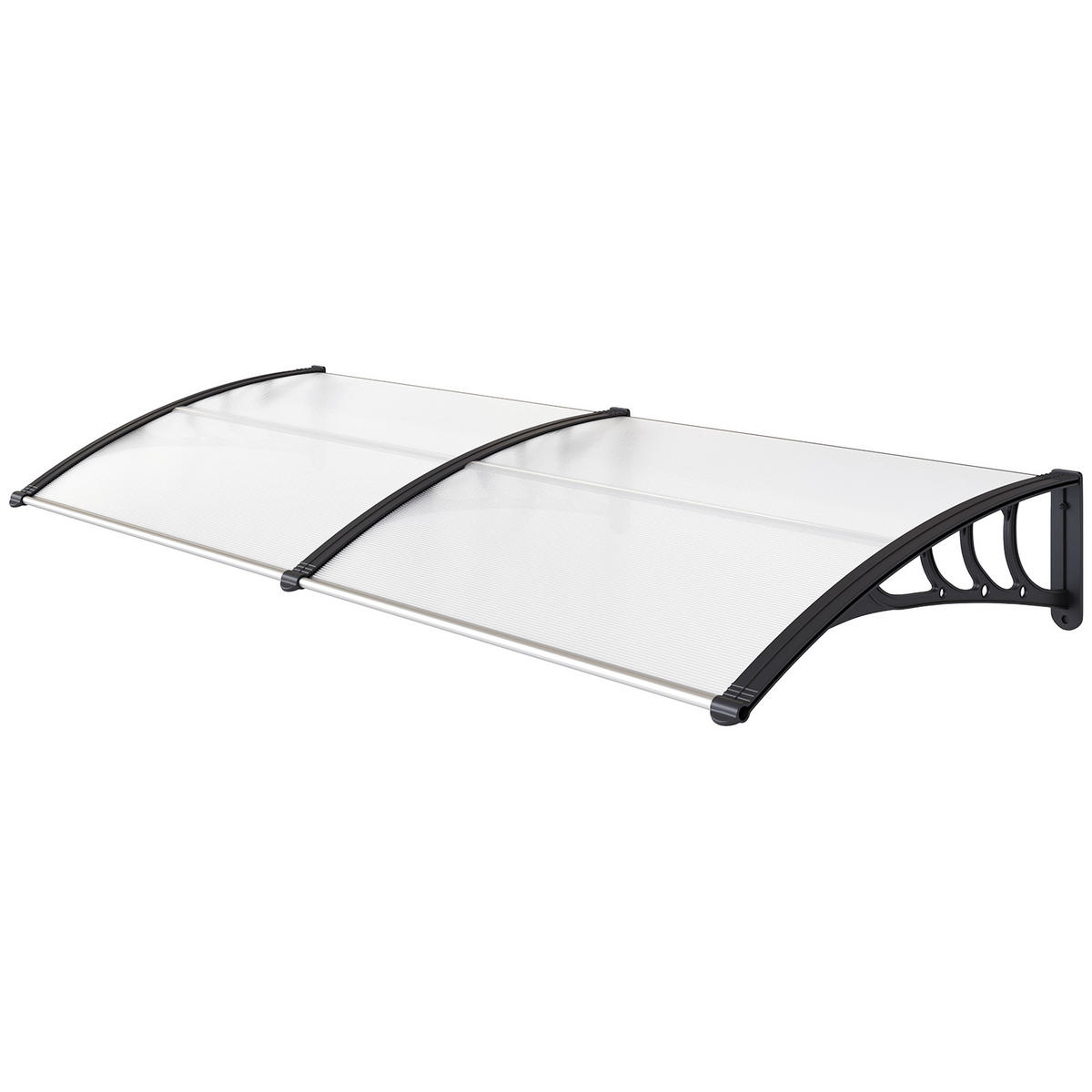 VORDACH DE-13917 Polycarbonat/Aluminium 195/75 cm, UV-Schutz Transparent - Transparent, Kunststoff (75/23/195cm) - ComfortXL