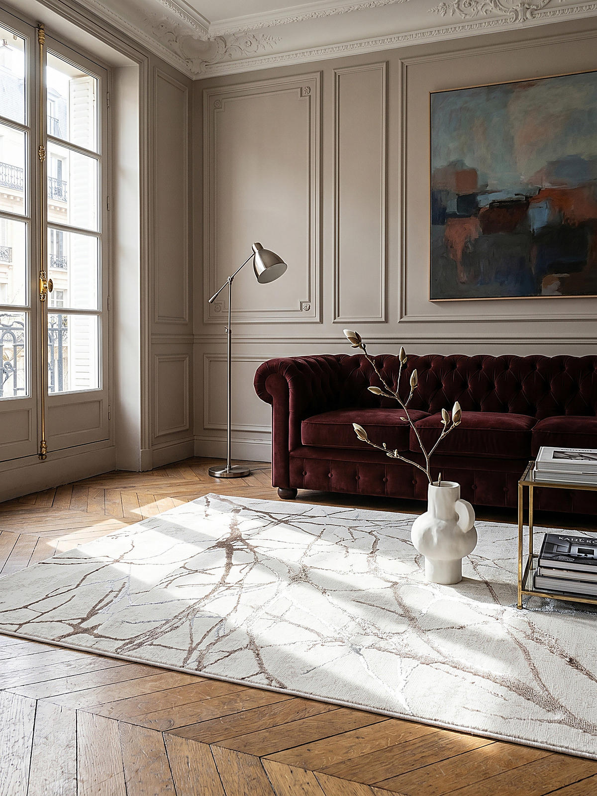 KURZFLORTEPPICH Abstrakt KAVALA Polyester Creme 160 x 230 cm - Beige, Textil (160/230cm) - KADIMA DESIGN