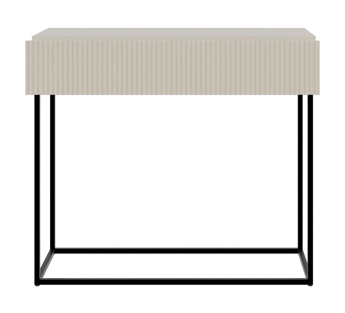 KONSOLENTISCH Veldio Graubeige mit schwarzen Beinen 90 cm - Greige/Schwarz, Holzwerkstoff/Metall (35.6/90/79cm) - Selsey