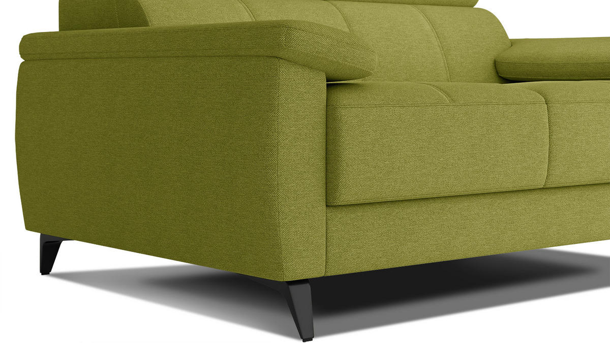 SOFA TAUNUS 2-Sitzer, limette - Limette/Schwarz, Holzwerkstoff/Textil (141/80/102cm) - Courtois Laville