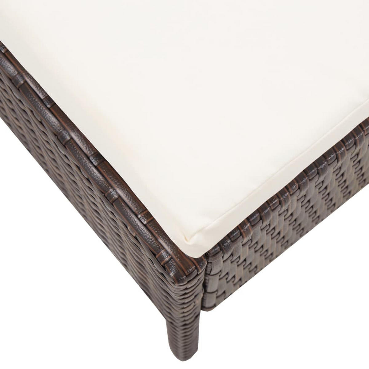 GARTEN-LOUNGE-SET Mit Auflagen 3-teilig Poly Rattan Braun - Braun, Kunststoff - vidaXL