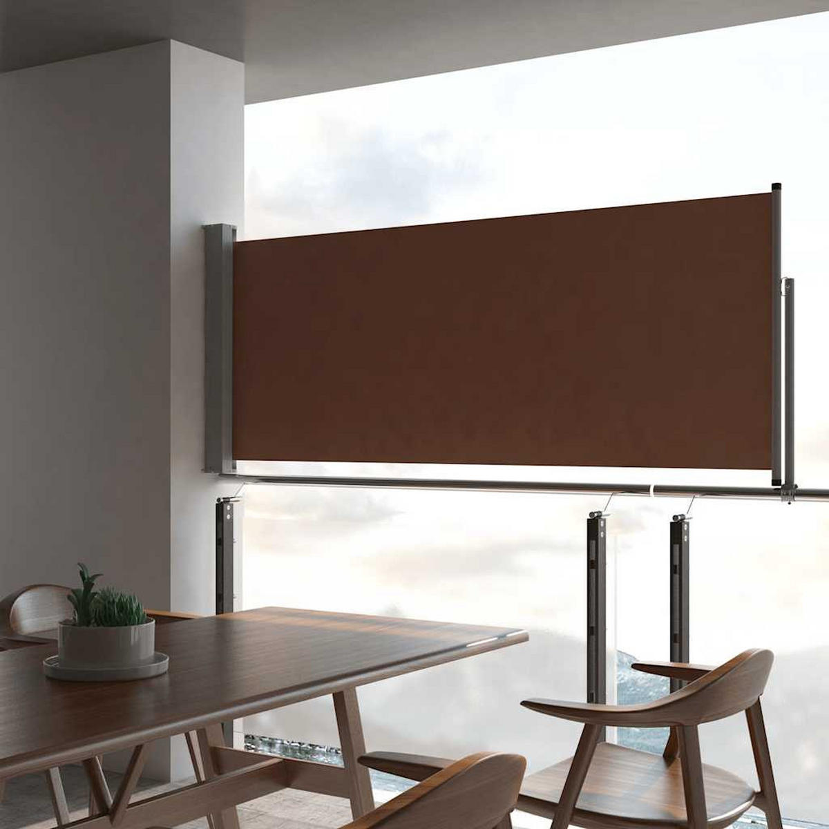 AUSZIEHBARE Seitenmarkise 100x300 cm Braun - Braun, Textil (300/100/300cm) - furnicato